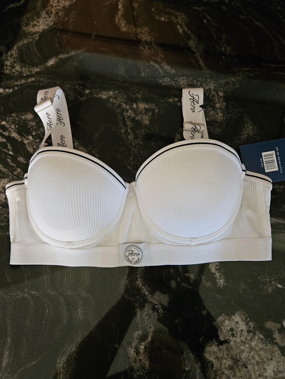 NWT Aeropostale Ribbed Underwire Push-Up Bra White 34B